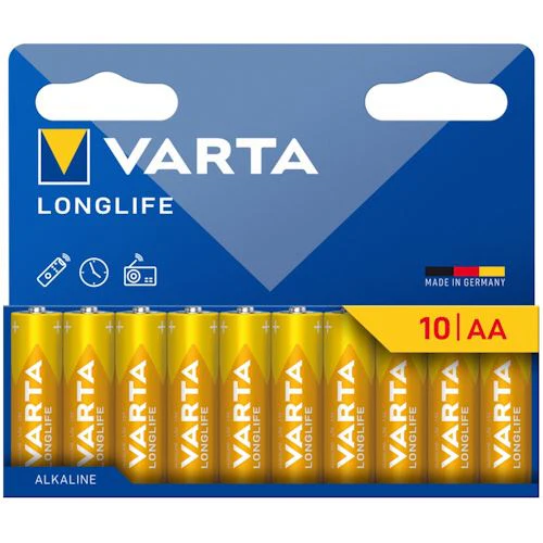 Pilhas Alcalinas Varta Longlife AA - 10 Unidades