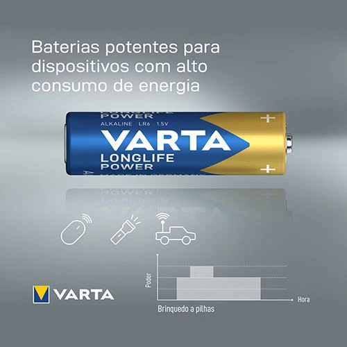 Pilhas Alcalinas Varta Longlife Power AA - 12 Unidades - Image 4