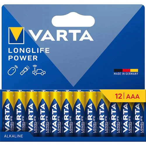 Pilhas Alcalinas Varta Longlife Power AAA - 12 Unidades