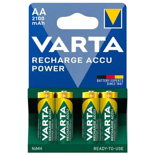 Pilhas Recarregáveis Varta Recharge Accu Power AA 2100mAh - 4 Unidades