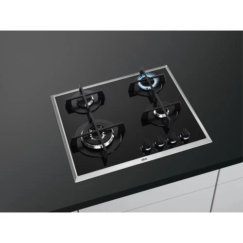 Placa a Gás AEG HG694550XB | 57.6 cm | 4 Zonas | Preto - Image 2