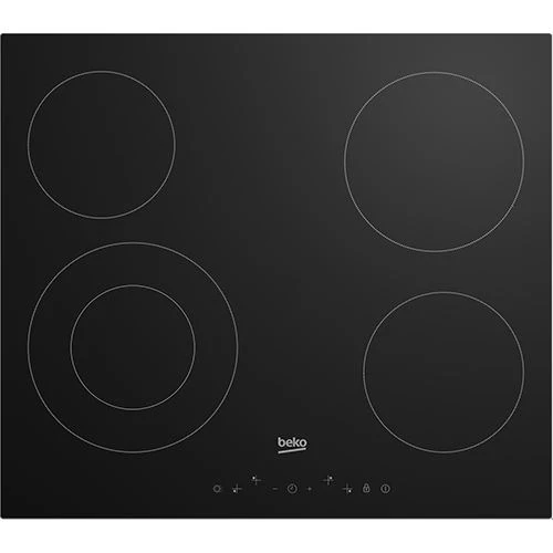 Placa de Vitrocerâmica Beko HIC 64402 E | Elétrica | 59 cm | 4 Zonas | Preto
