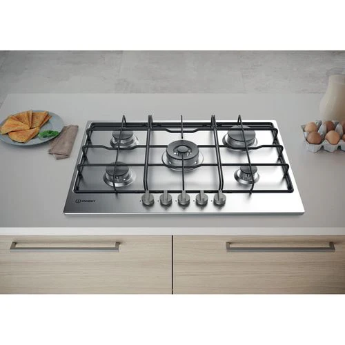 Placa a Gás Indesit THP 752 W/IX/I | 73 cm | 5 Zonas | Aço inoxidável - Image 2