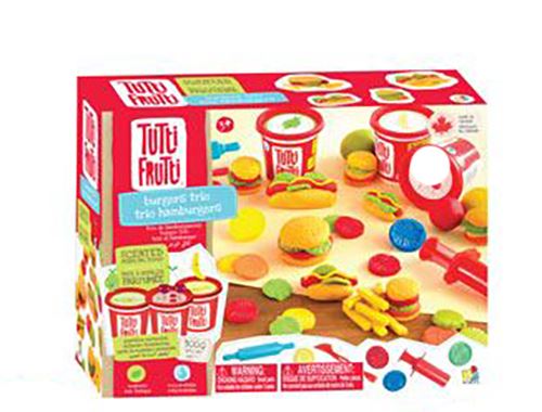 Plasticina com Aromas: Kit Hamburgueres - 3 Potes e Acessórios - Tutti Frutti