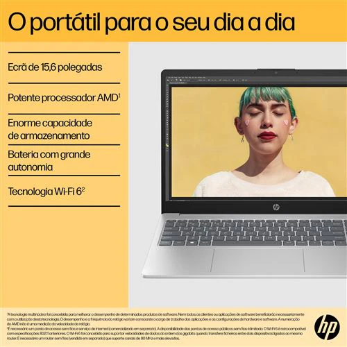 Computador Portátil HP 15-fc0003np | 15,6'' | Ryzen 5 7520U | 8GB | 512GB SSD - Image 3