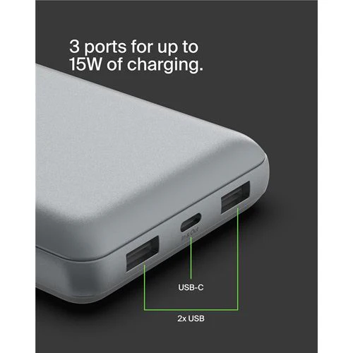 Powerbank 2x USB+USB-C Belkin BoostCharge - 20000 mAh - 15W - Cinzento - Image 11