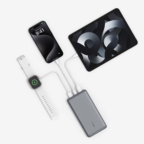 Powerbank 2x USB+USB-C Belkin BoostCharge - 20000 mAh - 15W - Cinzento - Image 6
