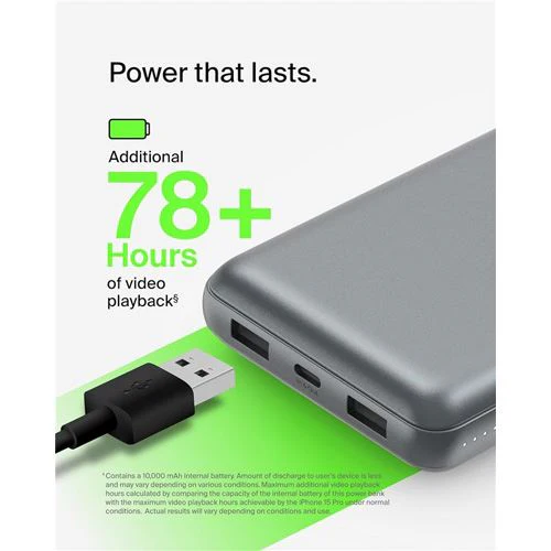 Powerbank 2x USB+USB-C Belkin BoostCharge - 20000 mAh - 15W - Cinzento - Image 8