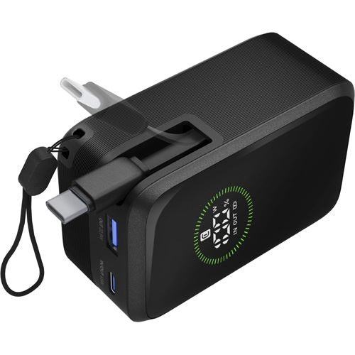 Powerbank com Cabo USB-C Retráctil Cellularline 20000 mAh - Preto - Image 2
