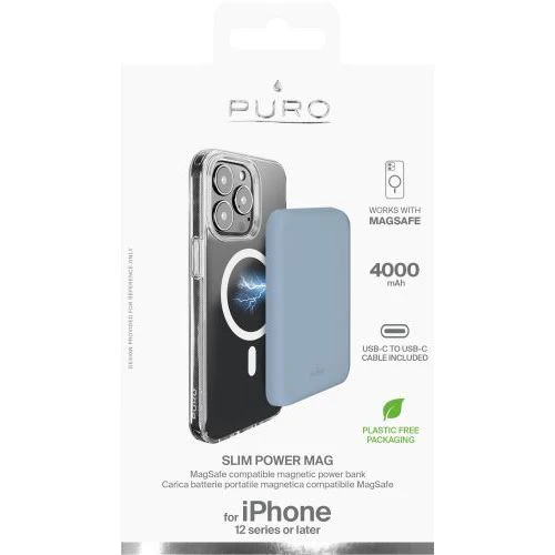Powerbank com MagSafe Puro Slim Power Mag 4000mAh - Azul - Image 5