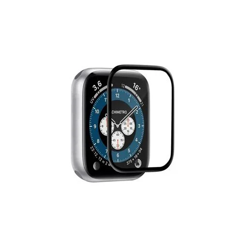Película de Vidro Temperado com Moldura Preta Puro para Apple Watch 44mm 4/5/5/SE