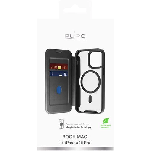 Capa Puro Book Mag para iPhone 15 Pro - Preta - Image 2