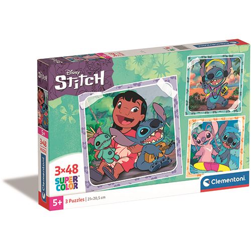 Puzzle Disney: Stitch - 3x48 Peças - Clementoni