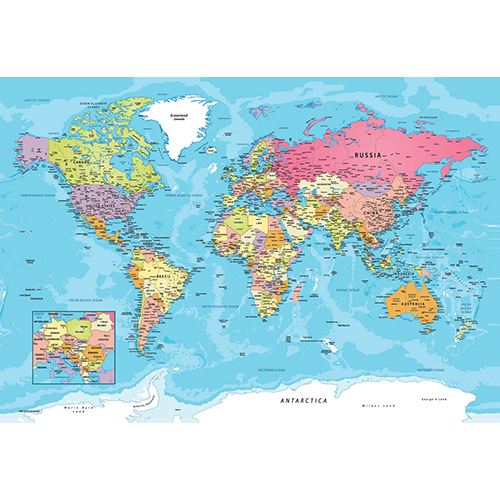 Puzzle Eurographics: Map Of The World - 550 Peças | Inclui Póster - Sig Toys - Image 2