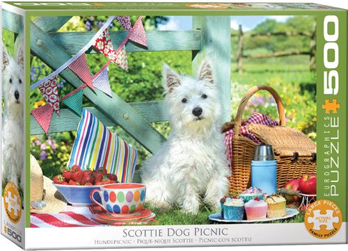 Puzzle Eurographics: Scottie Dog Picnic - 500 Peças | Inclui Póster - Sig Toys