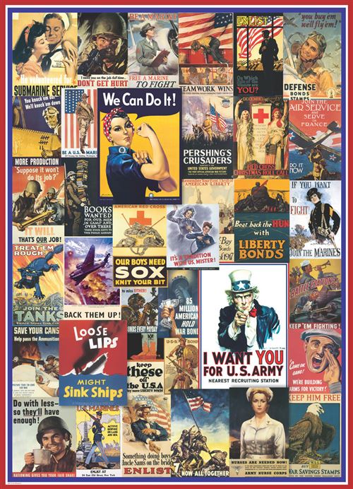 Puzzle Eurographics Vintage Posters: World War I & II - 1000 Peças | Inclui Póster - Sig Toys - Image 2