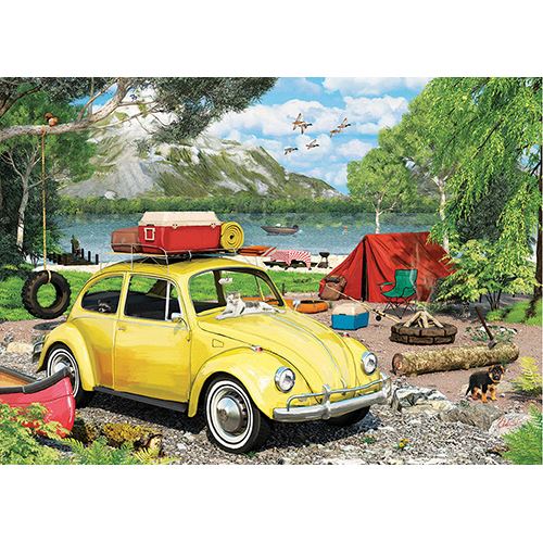 Puzzle Eurographics: Volkswagen Beetle Camping - 550 Peças | Inclui Póster - Sig Toys - Image 2