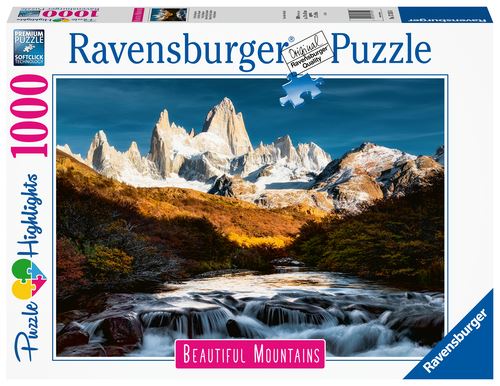 Puzzle Highlights Beautiful Mountains: Fitz Roy Patagonia - 1000 Peças - Ravensburger