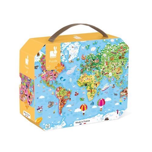 Puzzle Mundo Gigante - 300 Peças |  Incluí Póster - Janod