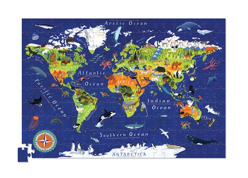 Puzzle + Poster Mapa do Mundo - 200 Peças - Crocodile Creek - Image 2