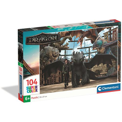 Puzzle Super Color - How to Train Your Dragon - 104 Peças - Clementoni