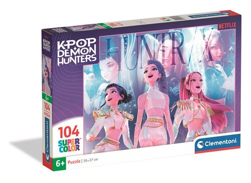 Puzzle Super Color Kpop Demon Hunters: Huntr/x - 104 Peças - Clementoni