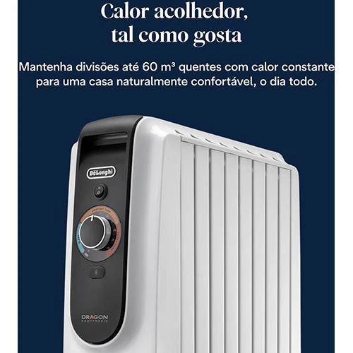 Radiador a Óleo Delonghi TRD50820 | 2000 W | 8 Elementos | Preto e Branco - Image 2