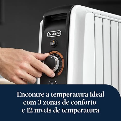 Radiador a Óleo Delonghi TRD50820 | 2000 W | 8 Elementos | Preto e Branco - Outlet - Grade A - Image 3