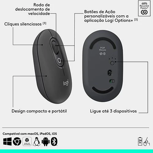 Rato Wireless Logitech Pop - Preto Grafite - Image 6