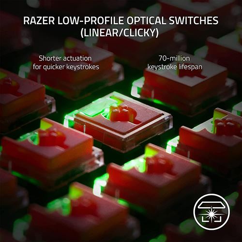 Teclado Gaming Bluetooth Razer DeathStalker V2 Pro RGB - Red Switches - Preto - Image 2