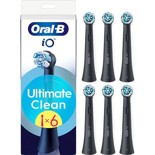 Recargas para Escovas de Dentes Elétrica Oral-B iO Ultimate Clean - Preto - 6 Unidades