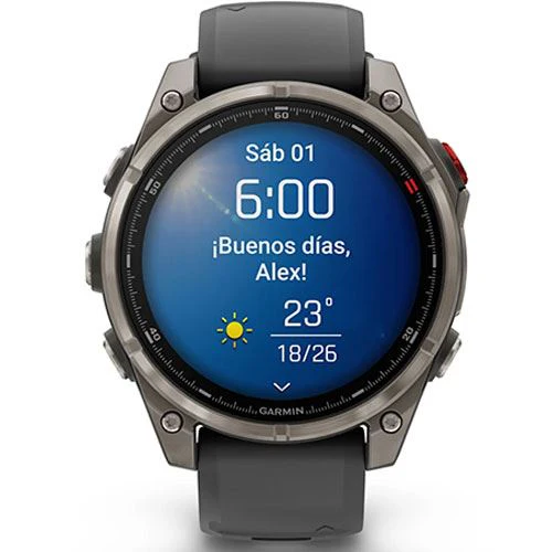 Relógio Desportivo Garmin Fénix 8 Pro - 47mm - Titânio | Bracelete Silicone Preta - Image 8