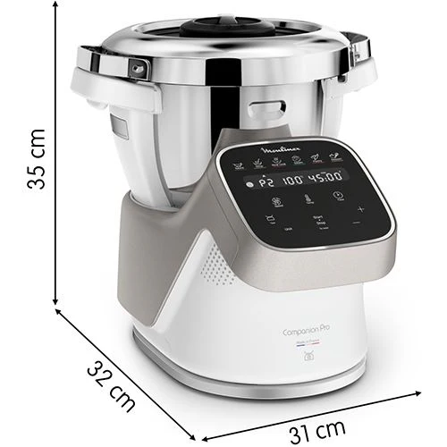 Robot de Cozinha Moulinex Companion Pro HF850810 - Branco | Metalizado - Image 8