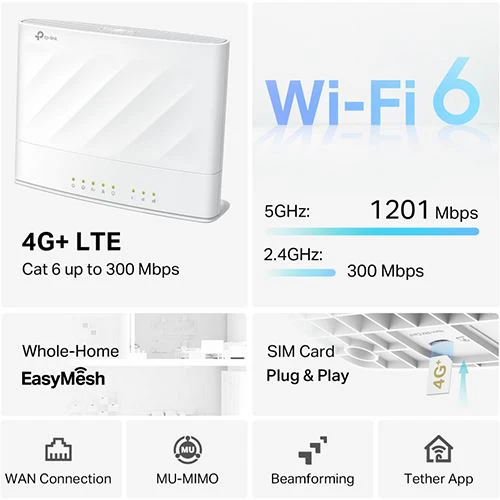 Router TP-Link Archer MX700 4G+ AX1500 Dual Band Wi-Fi LTE - Branco - Image 5