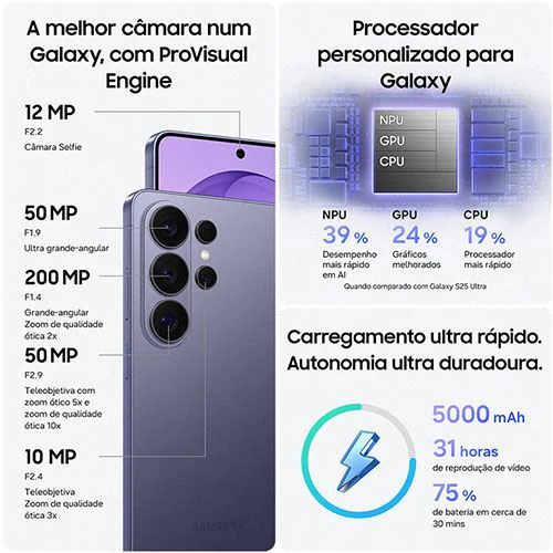 Samsung Galaxy S26 Ultra - 1TB - Preto - Image 3