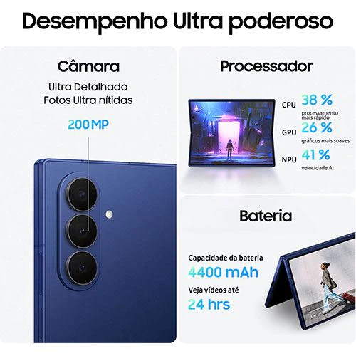 Samsung Galaxy Z Fold7 - 256GB - Azul Escuro - Image 4