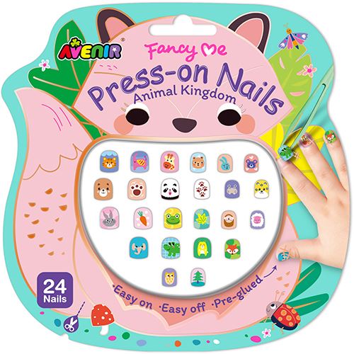Set 24 Unhas Autocolantes - Press-On Nails: Animal Kingdom - Avenir | Sig Toys