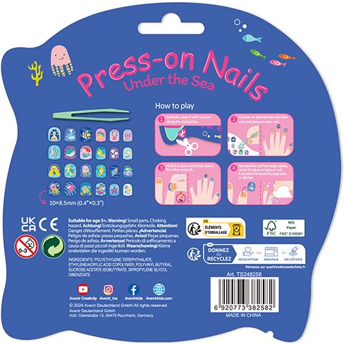 Set 24 Unhas Autocolantes - Press-On Nails: Under The Sea - Avenir | Sig Toys - Image 5