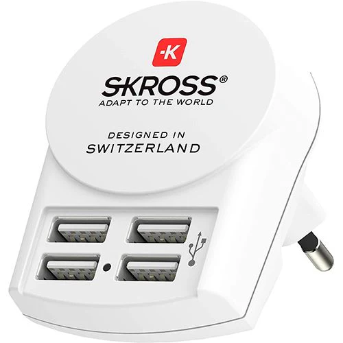 Adapatador Tomada Skross Europe 4 USB - Branco
