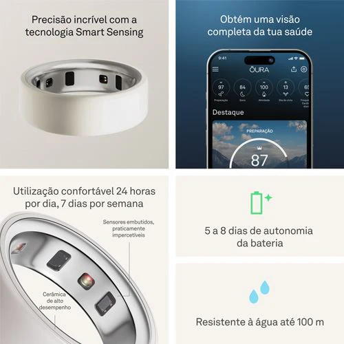 Smart Ring Oura Ring 4 Ceramic - Cloud - Tamanho 6 - Image 6