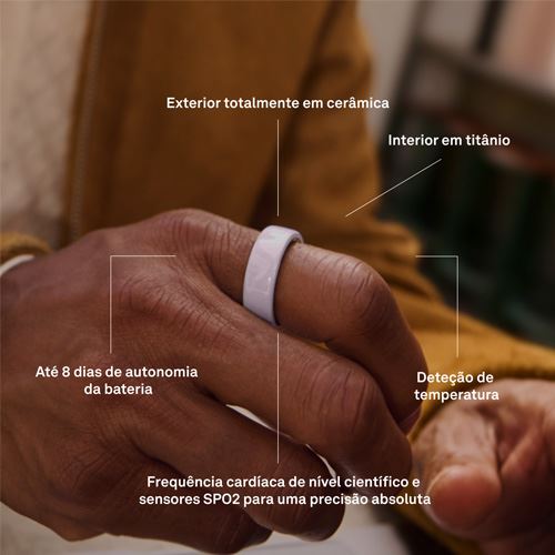 Smart Ring Oura Ring 4 Ceramic - Cloud - Tamanho 6 - Image 8