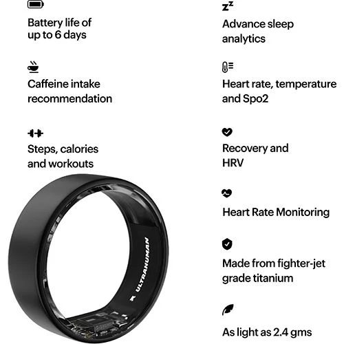Smart Ring Ultrahuman Ring Air - Matte Grey - Tamanho 6 - Image 5