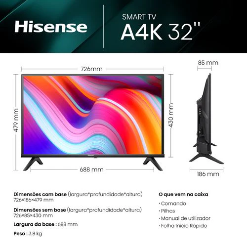 Smart TV Hisense 32" HD 32A4K - 81cm - Image 6
