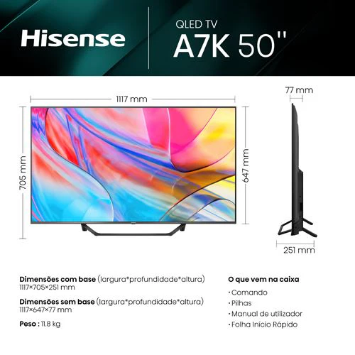 Smart TV Hisense 50" 4K UHD 50A7KQ - 127cm - Image 8
