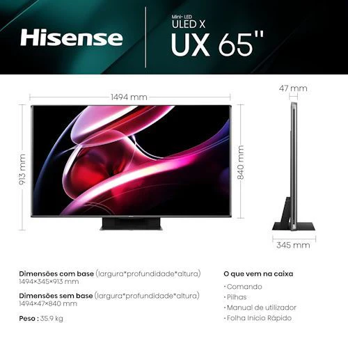 Smart Tv Hisense 65'' Uled 4K 65Uxkq 165Cm - Outlet Loja Benfica - Grade B - Image 15