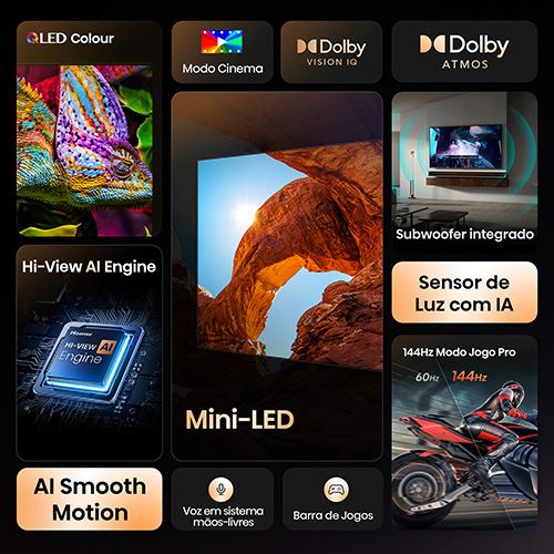 Smart TV Hisense 75" Mini-LED 4K 75U7Q - 189 cm - Image 3