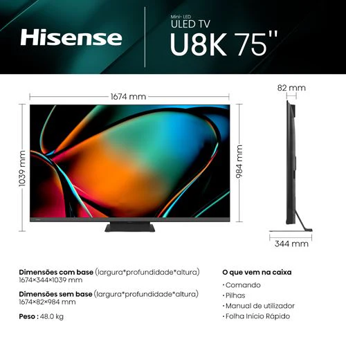 Smart TV Hisense 75" Mini LED UHD 4K 75U8KQ - 189cm - Image 11