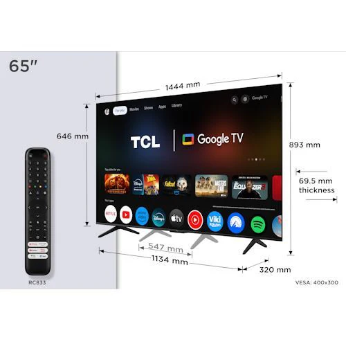 Smart TV TCL 65P7K QLED 65" UHD 4K Google TV - 165cm - Outlet - Grade A - Image 3
