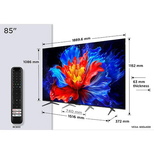 Smart TV TCL 85P8K QLED 85" UHD 4K Google TV - 216cm - Image 9