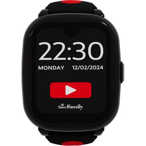 Smartwatch 4G para Criança Savefamily Iconic Plus 2 - Streamer (Preto + Vermelho)
